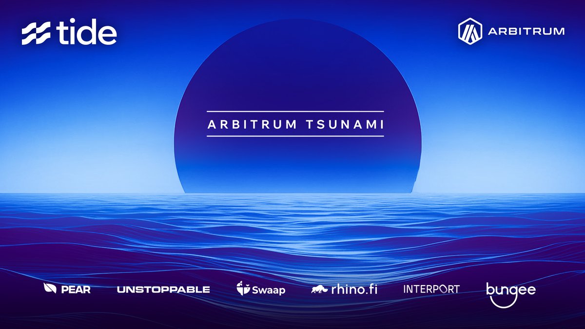 absinthe_intern's tweet photo. Gm again! 🔥
Here is the second batch of projects participating in the 🌊Tsunami Campaign 🌊
🤗Please give a warm welcome to:
@pear_protocol @UnstoppableFi @SwaapFinance @rhinofi @InterportFi @BungeeExchange
Live at 5PM UTC+1
Share!🎉
#crypto #airdrop #arbitrum #tideprotocol https://t.co/2fKCcqBDAD
