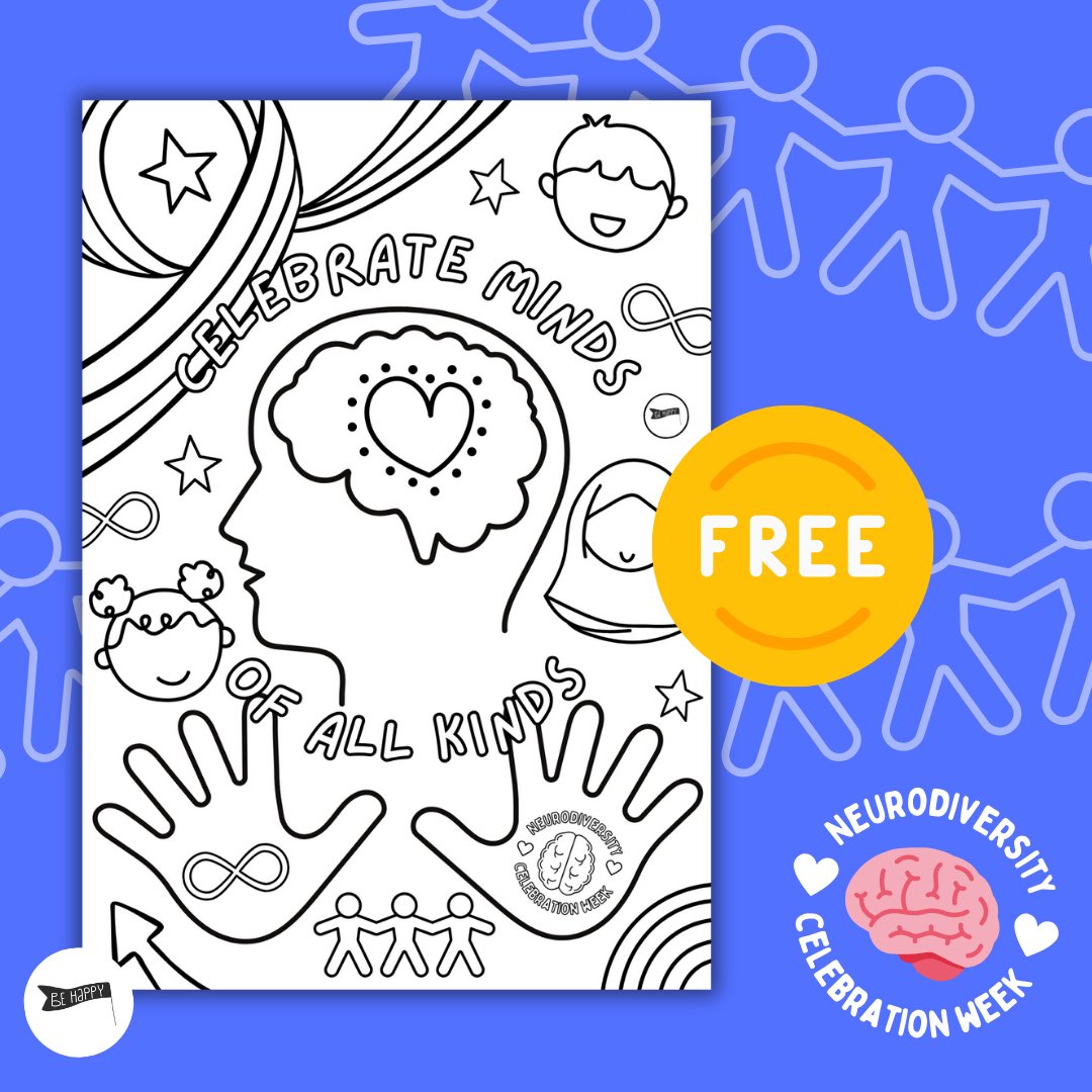behappyresource's tweet image. FREE #NeurodiversityCelebrationWeek colouring sheet. Get it here: behappyresources.co.uk/product/neurod…