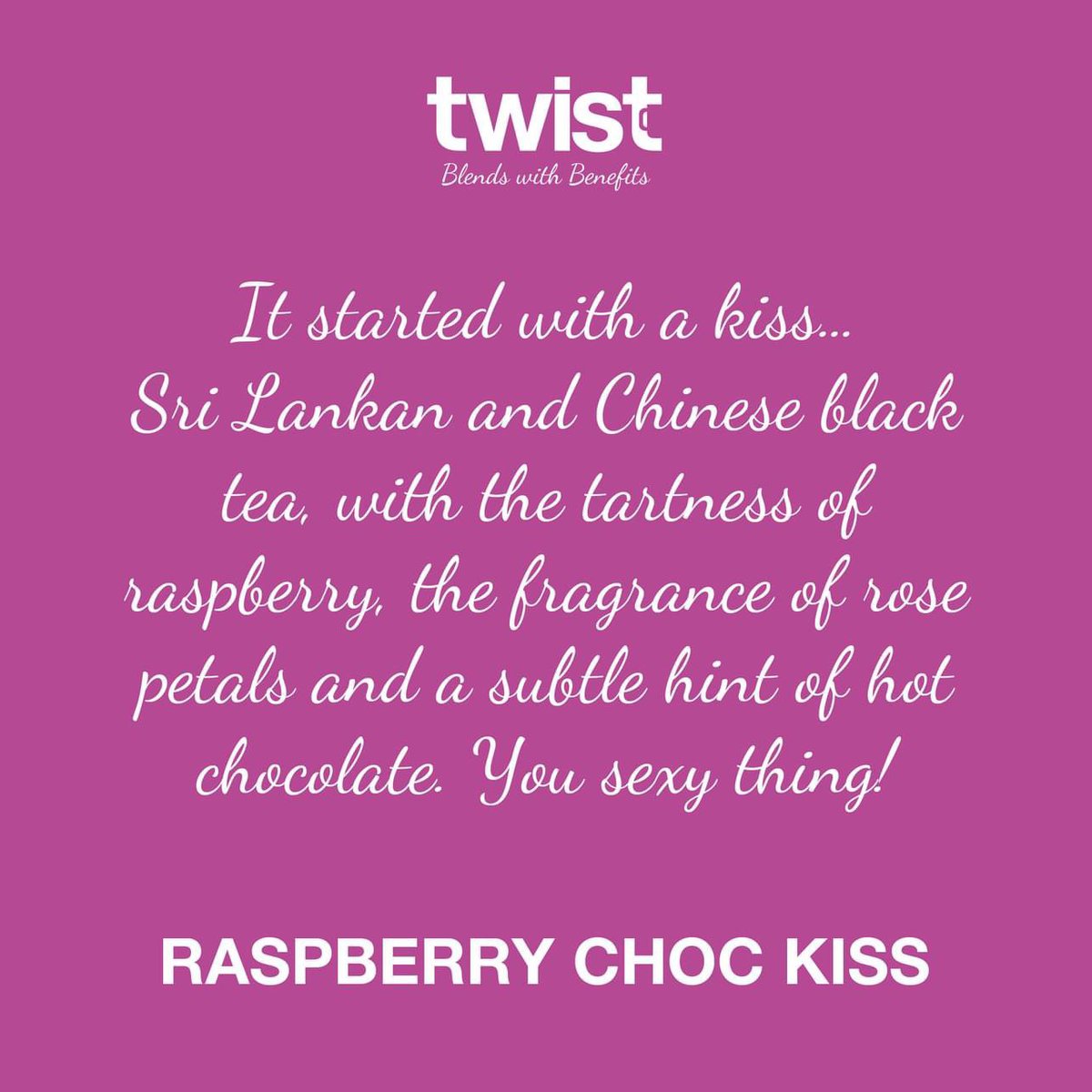 💋Raspberry Choc Kiss 🍫 Part of our Chocolate Tasting Menu which is free on all orders over £25 until 31st March 🐰 <a href="/TwistTeas/">Twist Teas</a> 🫖#Easter #offers