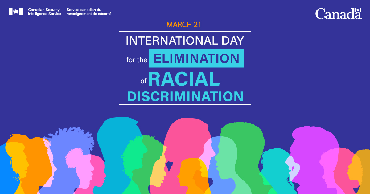 On the International Day for the Elimination of Racial Discrimination we aim to advance equality and combat racism, racial discrimination, xenophobia, and related intolerance. We strive for a more inclusive and fair Canada.