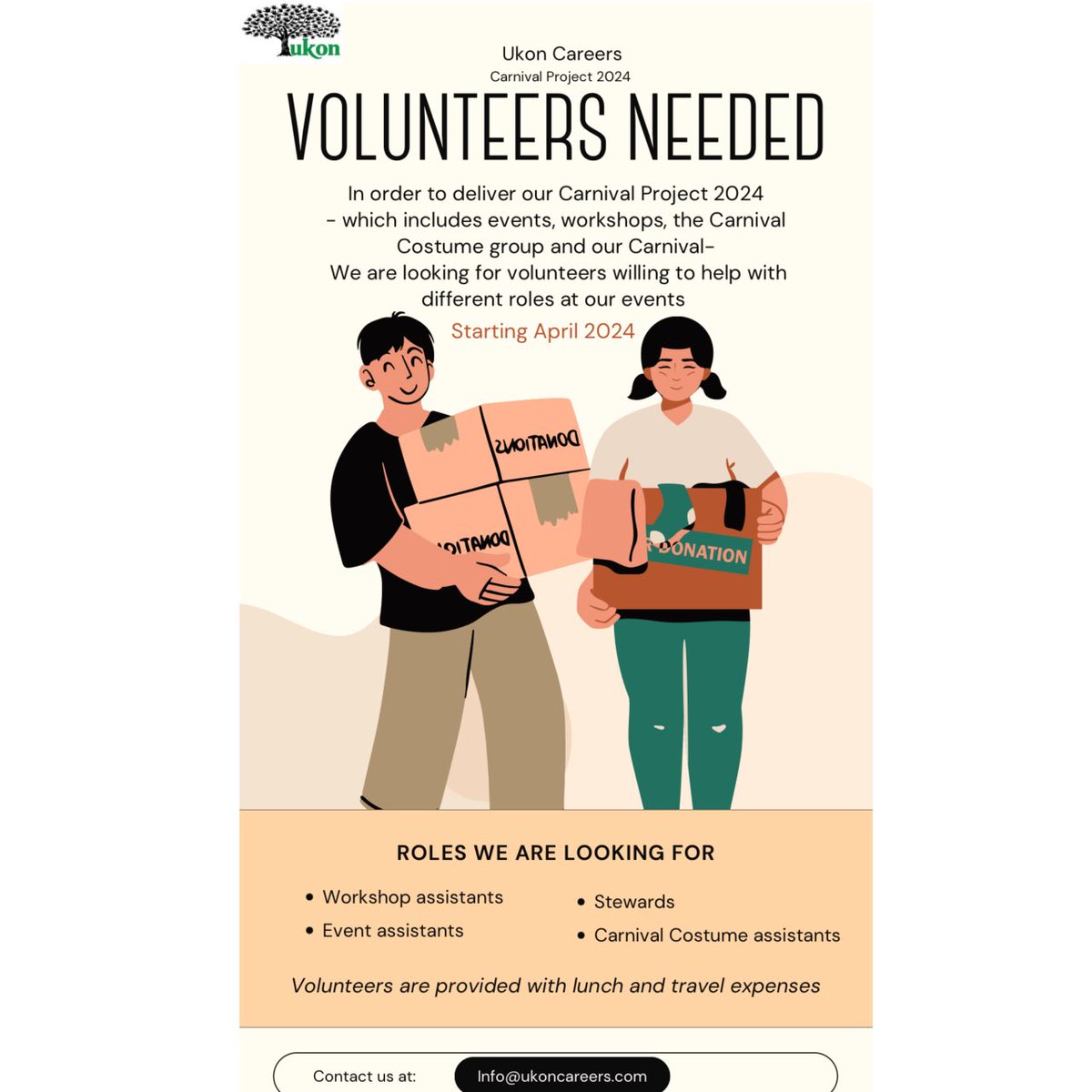 Would you be interested in helping in our 2024 Carnival project?
Feel free to get in contact through our email or message us to register your interest

#voulenteer #event #work #workexperience #strongerfutures #voulenteering