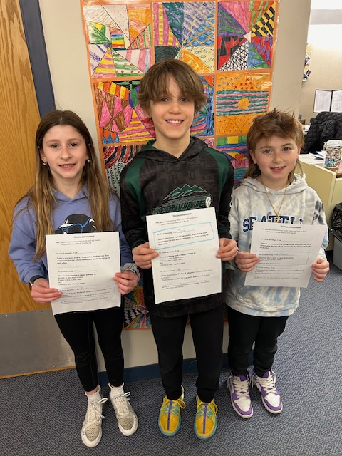 My morning announcements kiddos! They did a great job!