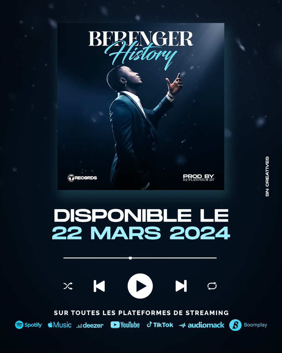 trecordscm's tweet photo. 🎵🎉 T RECORDS présente le premier single "HISTORY" de son artiste Berenger ! 🚀 Soyez prêts pour une expérience musicale incroyable. Rejoignez-nous le vendredi 22 mars 2024 à 18h pour la sortie officielle ! 🎶 #TRecords #Berenger #NouveauSingle #HISTORY #Musique https://t.co/P1ijRubBQQ