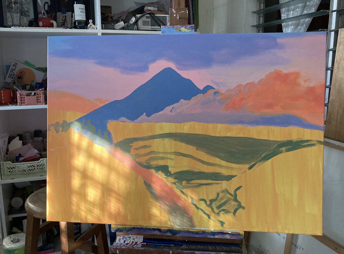 XLaurinX's tweet photo. Painting sessions. ✨
•
•
#acrylicpainting #painting  #studioviews 
#easel #canvas https://t.co/pUiklhFhC7