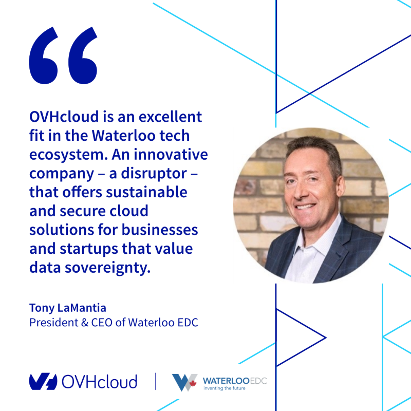 OVHcloud_CA's tweet photo. Located in the heart the Waterloo-Toronto corridor, known as the 2nd largest tech hub in North America after the Silicon Valley, our new #datacentre will serve as a great alternative to businesses looking to diversify or consolidate their #IT infrastructure. @WaterlooEDC