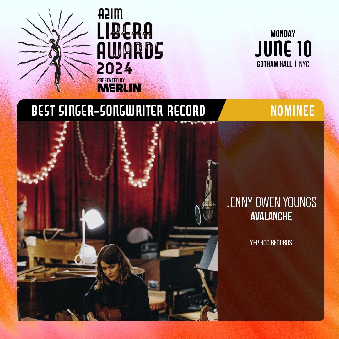 Extreeemely thrilled to share that my album AVALANCHE has been nominated for BEST SINGER-SONGWRITER RECORD at the 2024 @A2IM Libera Awards, the independent music sector's annual celebration of achievements in artistry! 🏆🙀🎉