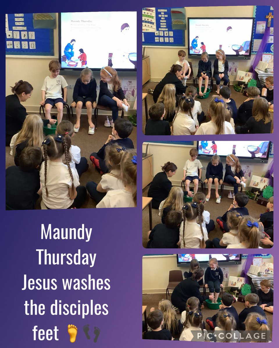 Today we learnt about Maundy Thursday in preparation for Holy Week. 🙏 We talked about the importance of following in Jesus’ example to serve others. We had some super volunteers in 2F 👣. @ololprimary_HT @2G_MrGallagher #OLOLRE