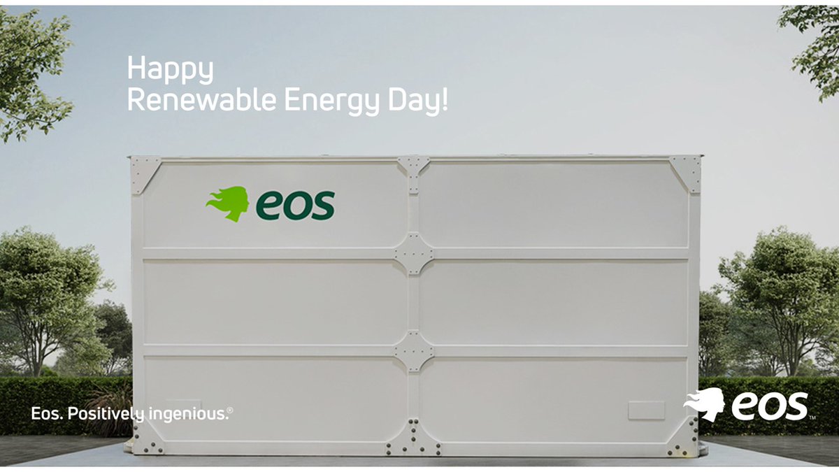 Happy Renewable Energy Day! Renewable energy is poised to account for over 42% of global electricity generation by 2028, and to meet the demand of cities across the US, battery storage systems like Eos’ Z3™ Cube are critical. We’re proud of our role in this shift to #CleanEnergy