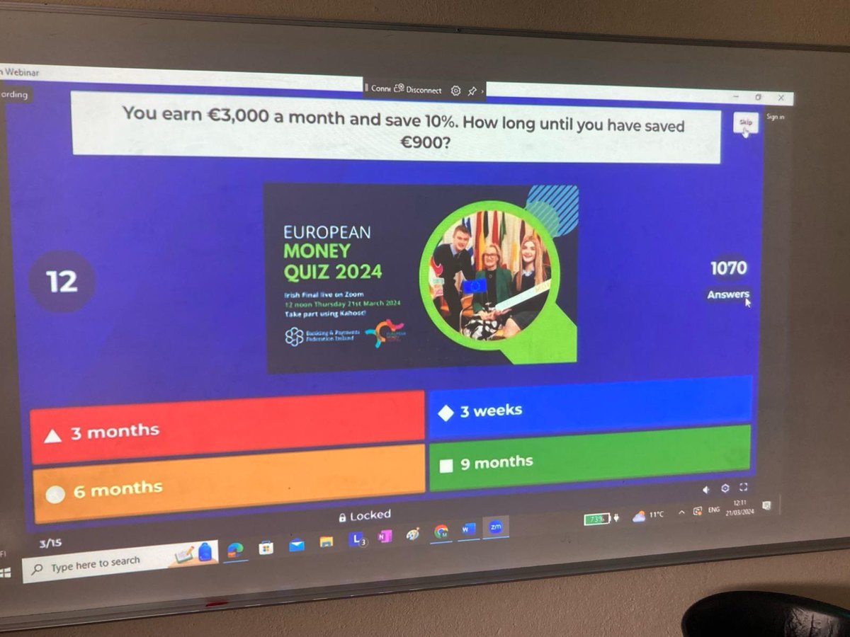 StMarysCollege's tweet photo. Congrats to our 9 teams of 2nd Year Business Students who participated in the European Money Quiz. Over 1070 teams competed from Ireland. Special mention to Sarah McGrath and Clodagh Davis who came in the top 3% and to Siah McManus and Ananya Malhotra who finished in the top 11%. https://t.co/aJMc7guuyx