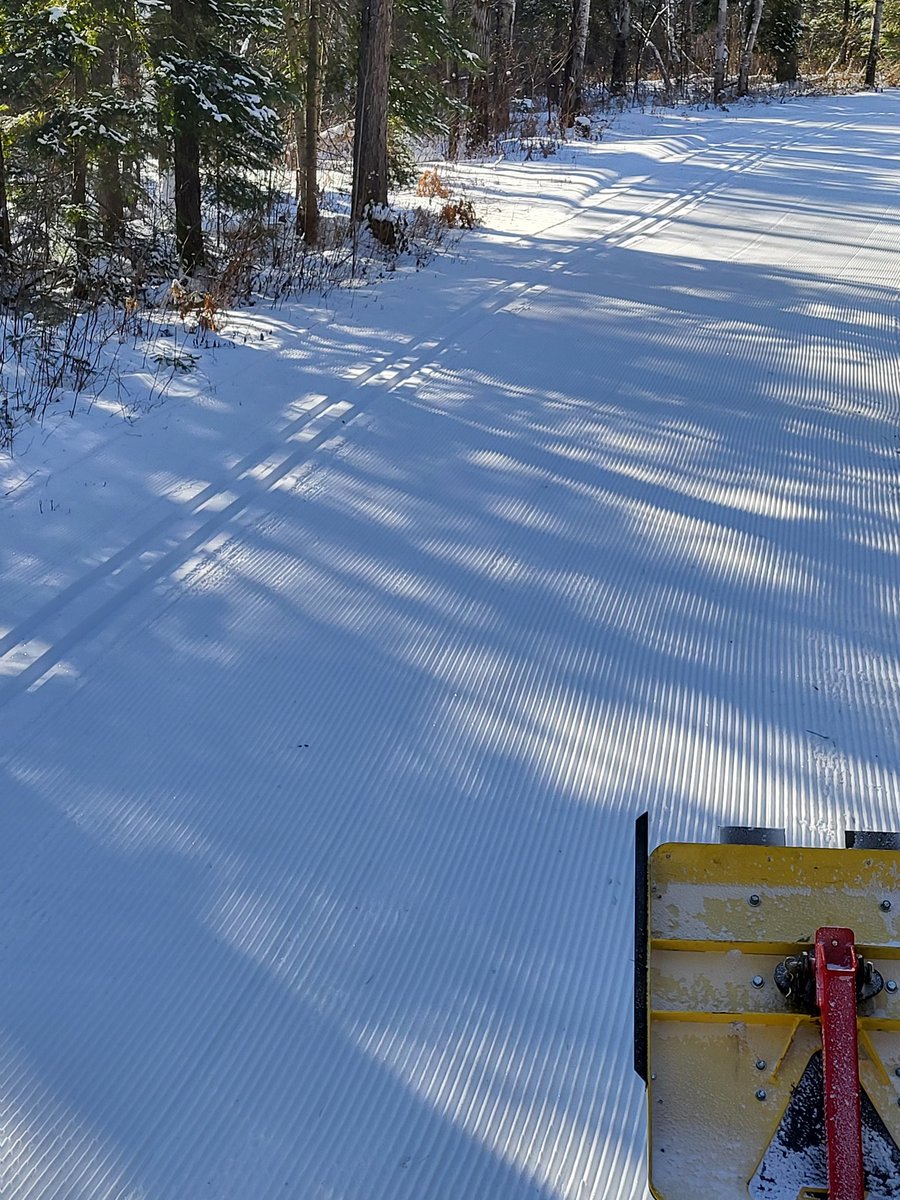 Good news.  The seed orchard on the green and 4.3km blue are groomed and track set.  They are in excellent condition