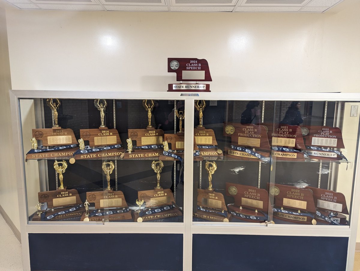 YorkDukesAD's tweet photo. Congrats to the York Speech team on their Runner-Up finish at the Class B State Meet! We'll be adding more hardware to an already packed trophy case. @York1ActSpeech #yorkdukes https://t.co/zreHyESCkN