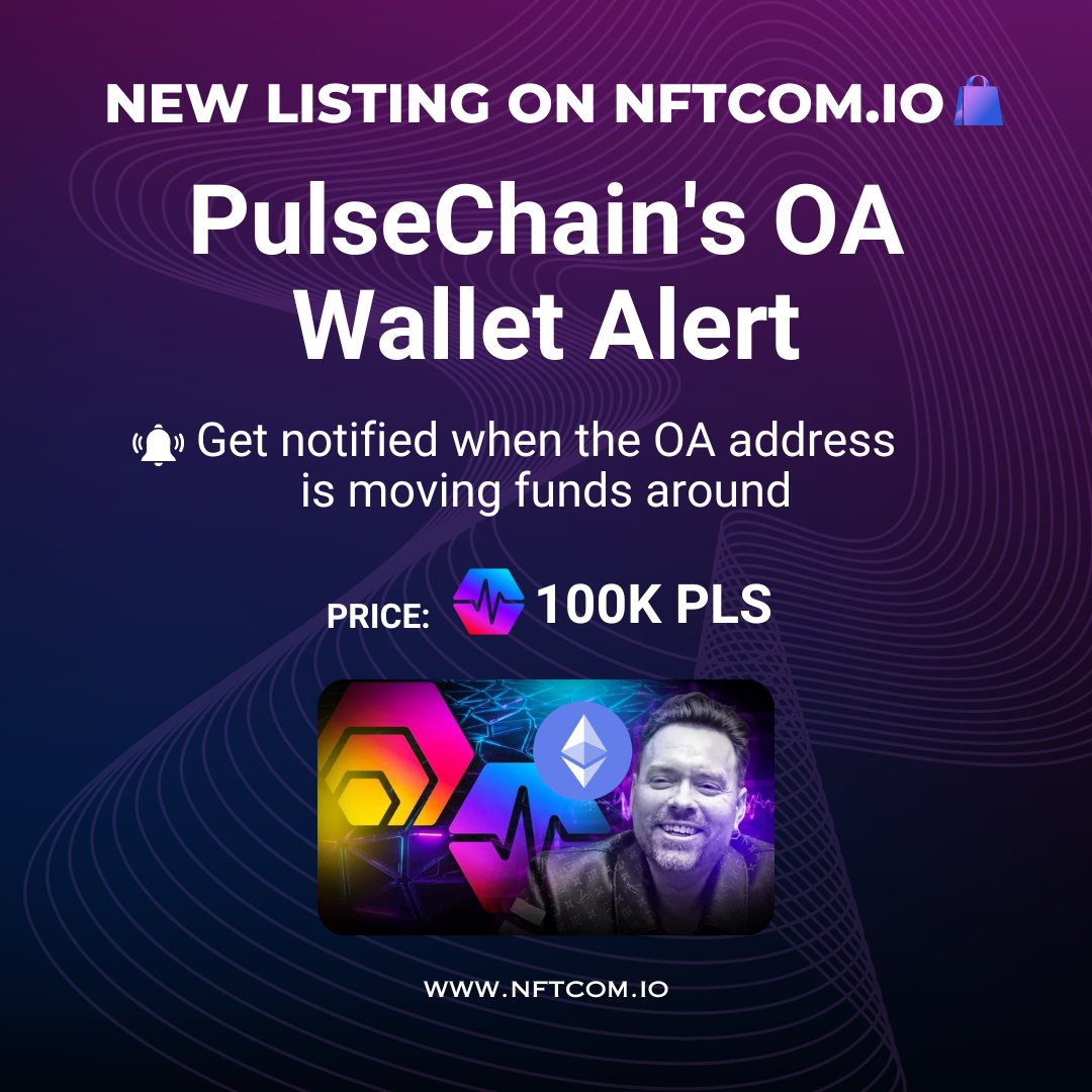 nftcomio's tweet photo. 🚨 New listing on https://t.co/a0BWm6KidX

Service: Sac Daddy Watcher
Seller:  Web3 Magician

Description: Get alerts when the PulseChain OA is moving funds around.

Price: 100k PLS

Get it here
https://t.co/gJdBYR4hwV

Wanna sell anything and get paid ? Services, bot access, content, anything else ?

Click here https://t.co/7iqFtv91Da
