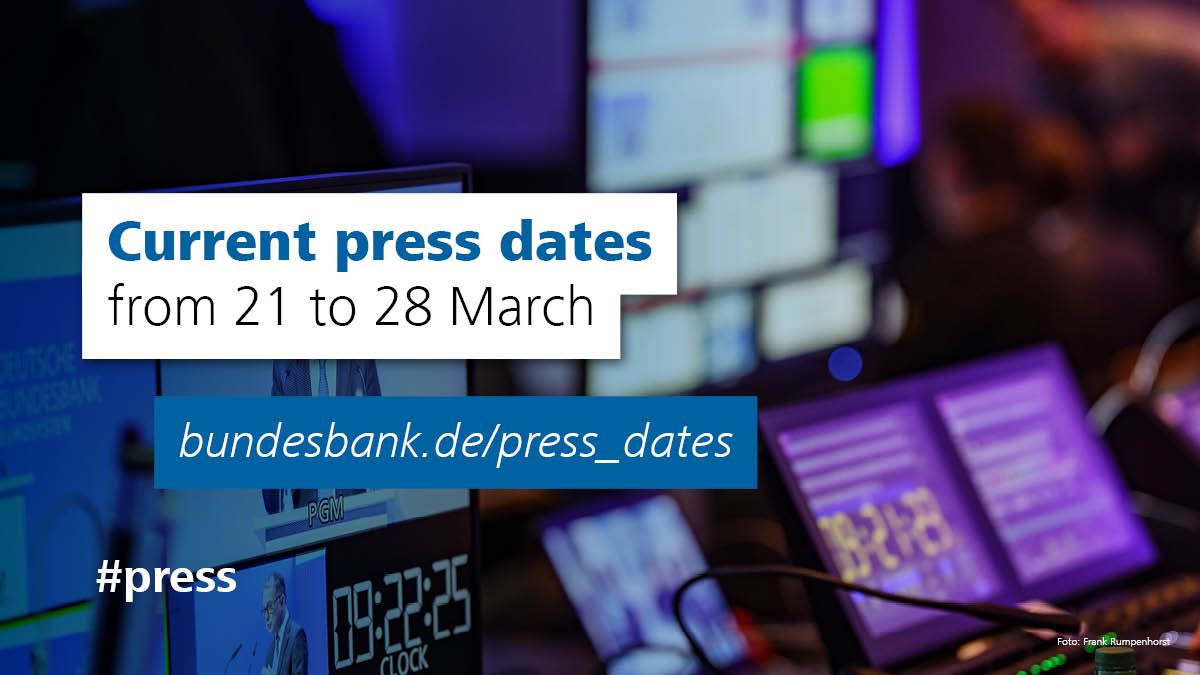 Current #pressdates with #JoachimNagel at the MNI Webcast on Monetary Policy Challenges and the Symposium on the occasion of the retirement of #ClaudiaBuch and #JoachimWuermeling from the Executive Board of the Deutsche Bundesbank. bundesbank.de/press_dates