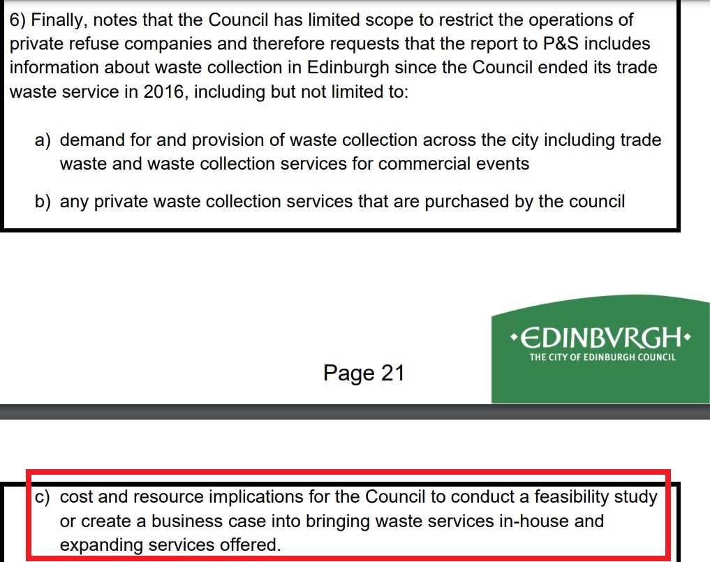 Genuinely disappointing and surprising that Labour councillors voted against investigating re-establishing a council-run, in-house trade waste collection service, as proposed by Green cllrs. Given their manifesto commitment to insourcing - why?