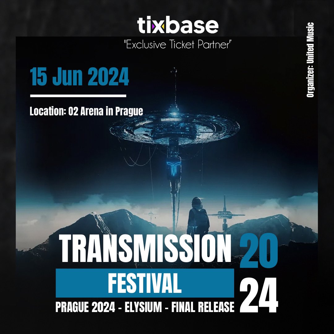TixLabs's tweet photo. 🔥Experience the ultimate trance journey at Transmission Festival in Prague's O2 arena on June 15th, 2024! Don't miss out on Transmission Elysium - secure your spot now! Door opens at 7:30 PM, event starts at 9:00 PM. 

https://t.co/avaqsKdD6k

#TransmissionFestival #Elysium https://t.co/6Iem0yCTjc