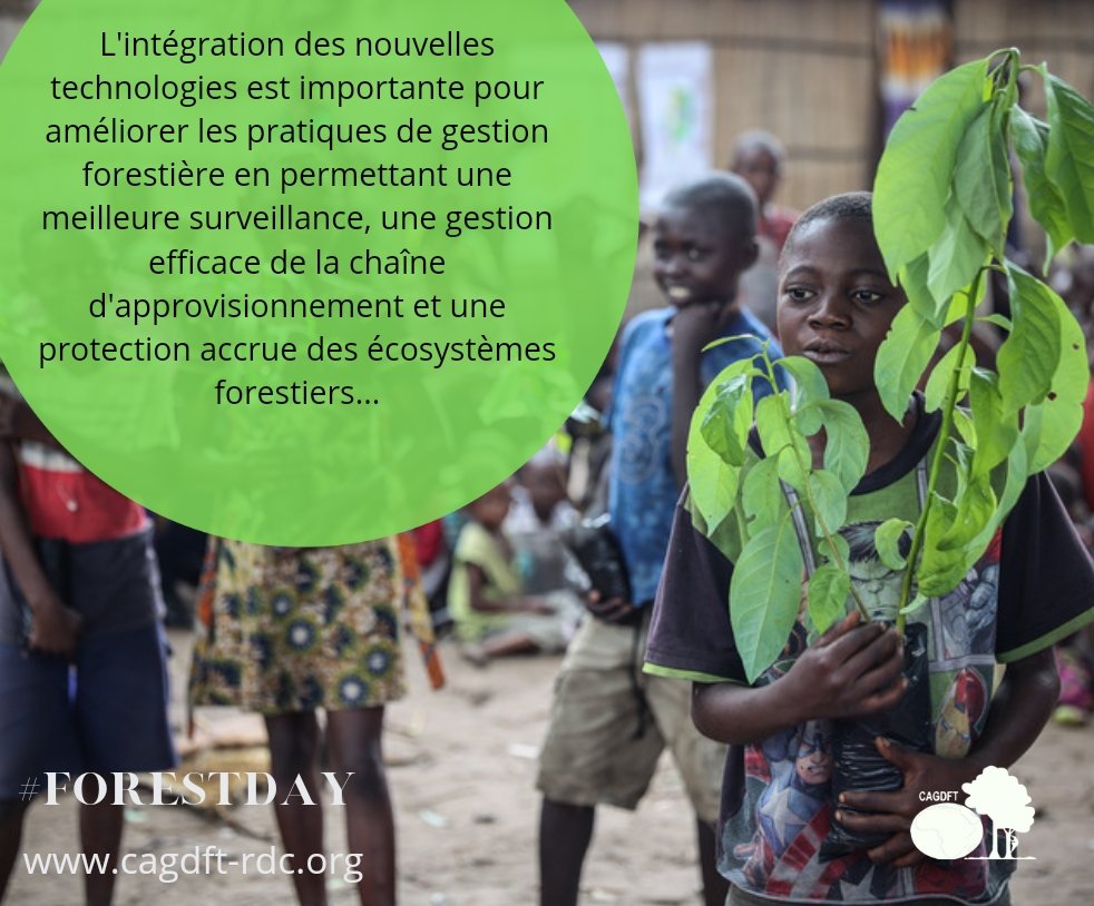 Les technologies avancées sont aussi un moyen de favoriser le reboisement dans les zones les plus touchées, moyen d'amelioration de la gestion des chaînes d'approvisionnement, moyen d'intégrer les populations locales dans la surveillance des forêts... 
#RDC 
#ONGD
#ForestDay