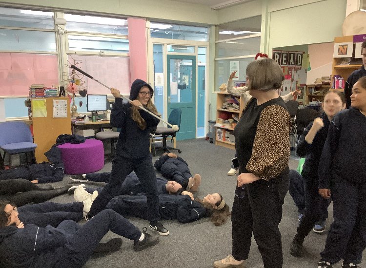 ellenfieldcc's tweet photo. Play In A Day… what fun… First year students #writing #performing #drama Bringigvour favourite ghost 👻 back to life! @cdetbcdu @Oide_Creativity @jcsplibraries @ellenfieldcc https://t.co/ALX5okwmNt