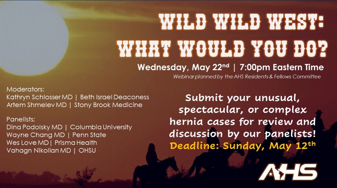 VNikolian's tweet photo. Got a spectacular hernia case you want to discuss with members of the @AmericanHernia Society? WWYD Session Organized by our AHS Education Committee—should be a fun evening. Submission page: https://t.co/ersDE6scy3 #HerniaGeeks https://t.co/xXkXTOqmu6