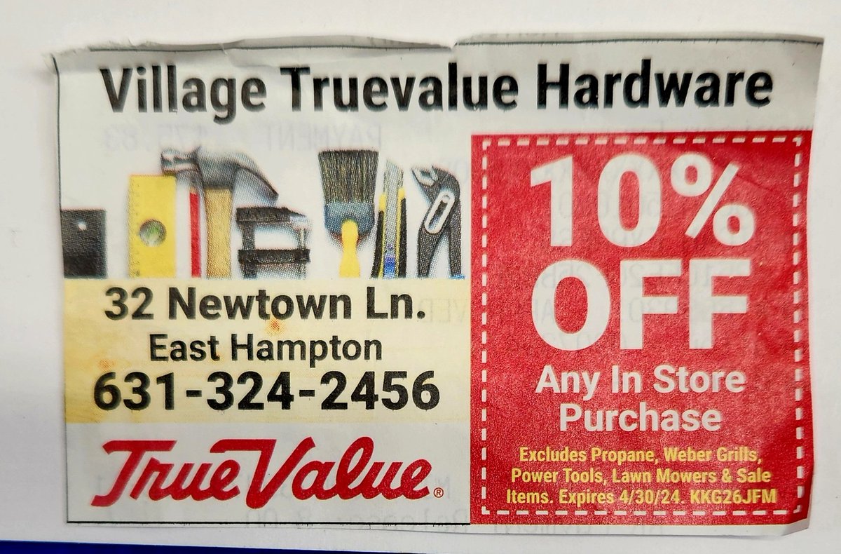 VillageHardwr's tweet photo. Don't forget we are a @TrueValue in #easthampton and now here @VillageHardwr there is even more value.
See our coupons on your Stop and Shop recipes https://t.co/Hf5RjzYr10