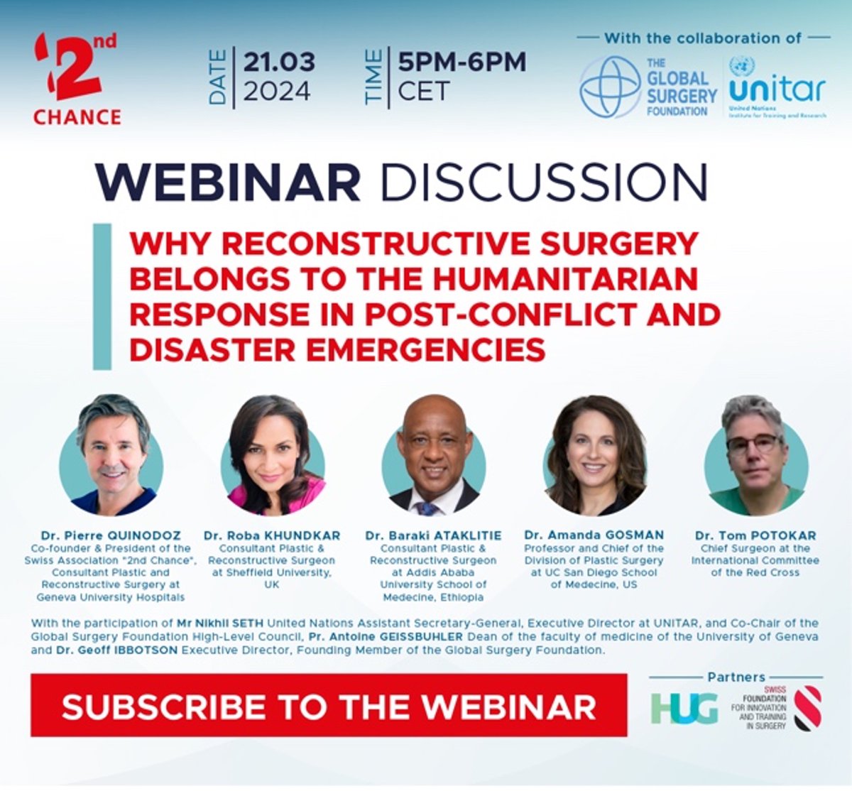 TODAY: According to the latest @UN figures, nearly 300M people in 72 countries will require humanitarian assistance and protection in 2024. Reconstructive surgery is a vital aspect of post-emergency planning. 📍Click to join us TODAY at 5PM CET/12PM ET: us06web.zoom.us/webinar/regist…