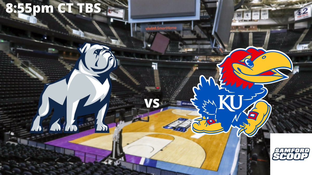 Talking time is over, let's play some ball. 13 seed @SamfordMBB is BACK in the NCAA Tournament ready to face the 4 seed Kansas Jayhawks‼️ 🆚 @KUHoops ⏰ 8:55pm CT 📺 @TBSNetwork 💰 SAM +6.5, SAM ML +240 KU Preview - bit.ly/KYF-Kansas