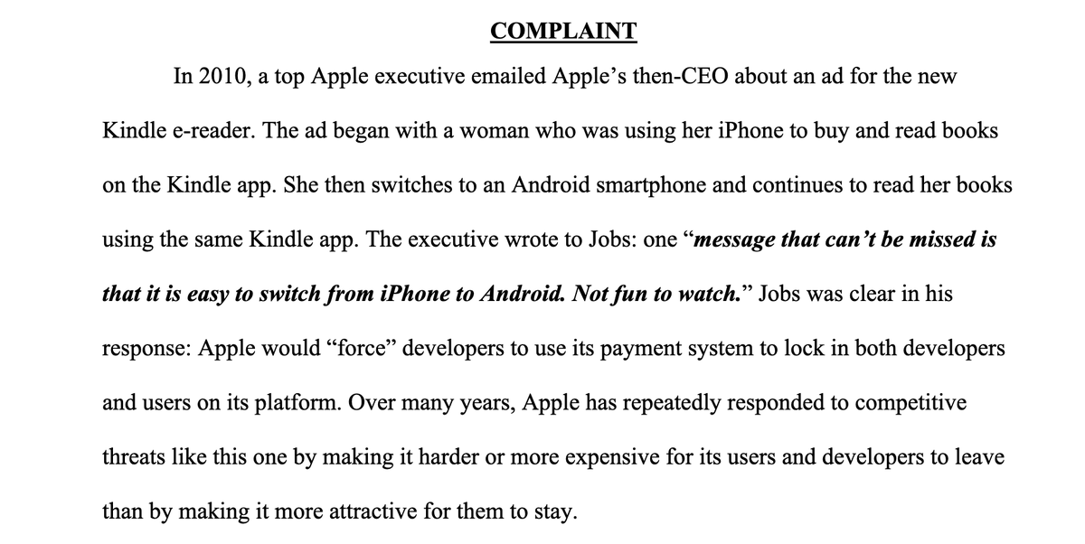 First paragraph of the DOJ suit vs. Apple. Dang.