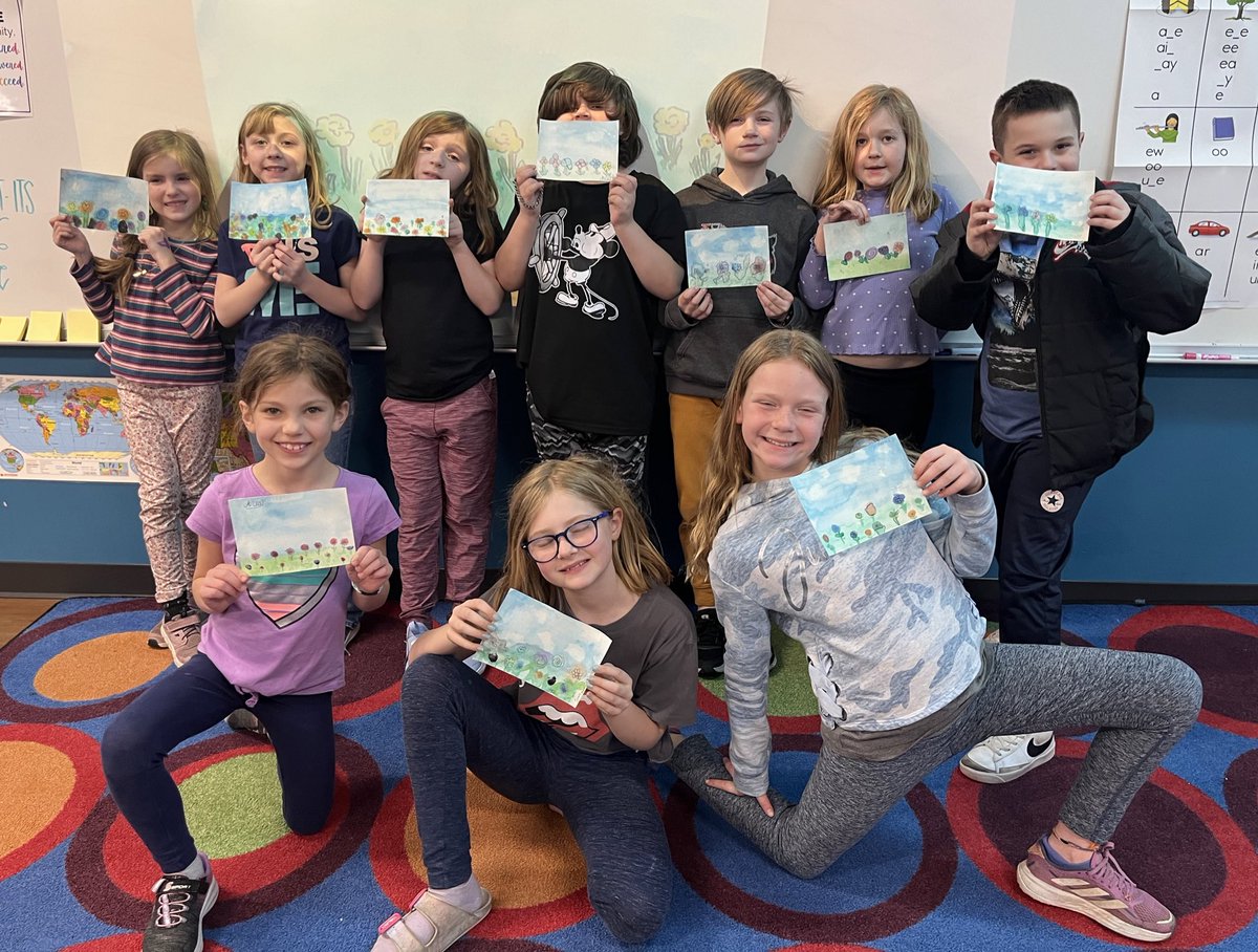 My Watercolor Club artists are doing a great job with all of the techniques they are learning! 👨‍🎨🌸 <a href="/DeerParkAmity/">Deer Park Amity</a> <a href="/DeerParkSchools/">Deer Park Schools</a>