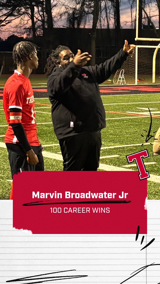 Congratulations to Coach Marvin Broadwater Jr on winning his 100th game as a Head Soccer Coach! #PantherPride #ChasingGreatness