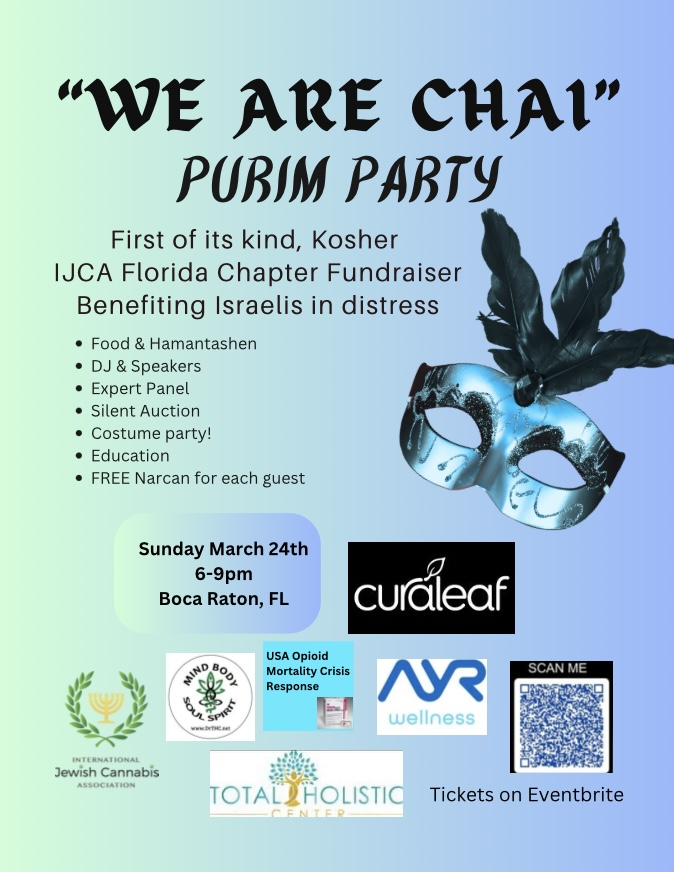 π£ kNOw AGING PR (@knowagingpr) on Twitter photo International Jewish Cannabis Association (<a href="/theijca/">The International Jewish Cannabis Association</a>) Presents "We Are Chai" Purim Party Fundraiser in Boca, FL.
Celebrate Purim, Support Israel, and Help Shape the Cannabis Industry's Future.
BOCA RATON, Fla. - March 21, 2024 - PRLog -- The International Jewish Cannabis International Jewish Cannabis Association (<a href="/theijca/">The International Jewish Cannabis Association</a>) Presents "We Are Chai" Purim Party Fundraiser in Boca, FL.
Celebrate Purim, Support Israel, and Help Shape the Cannabis Industry's Future.
BOCA RATON, Fla. - March 21, 2024 - PRLog -- The International Jewish Cannabis