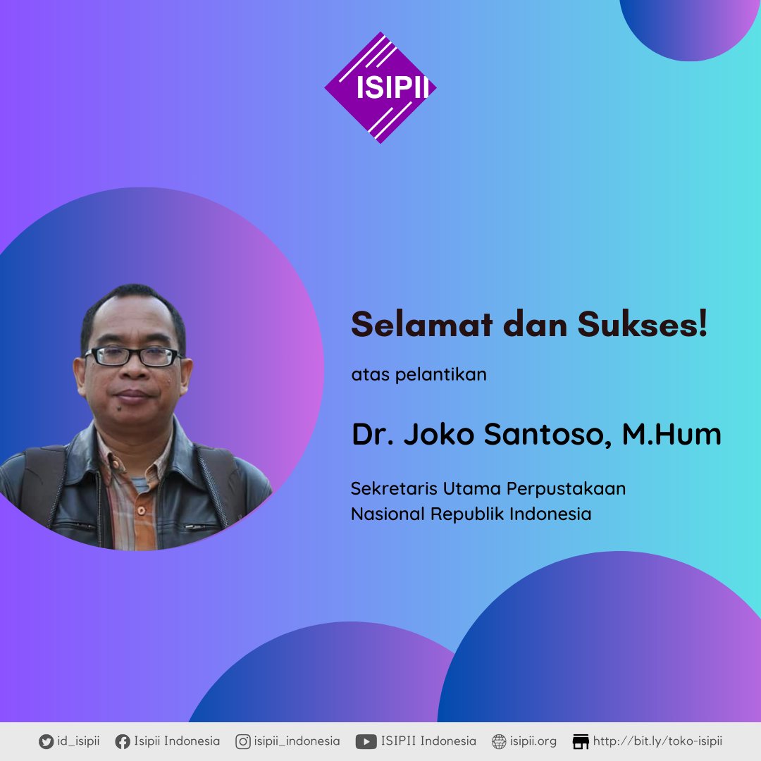 ID_ISIPII's tweet photo. Segenap keluarga besar ISIPII mengucapkan Selamat dan Sukses.

Atas pelantikan Dr. Joko Santoso, M.Hum.

Semoga dapat mengemban amanah dengan baik. https://t.co/ZTboNWQURK