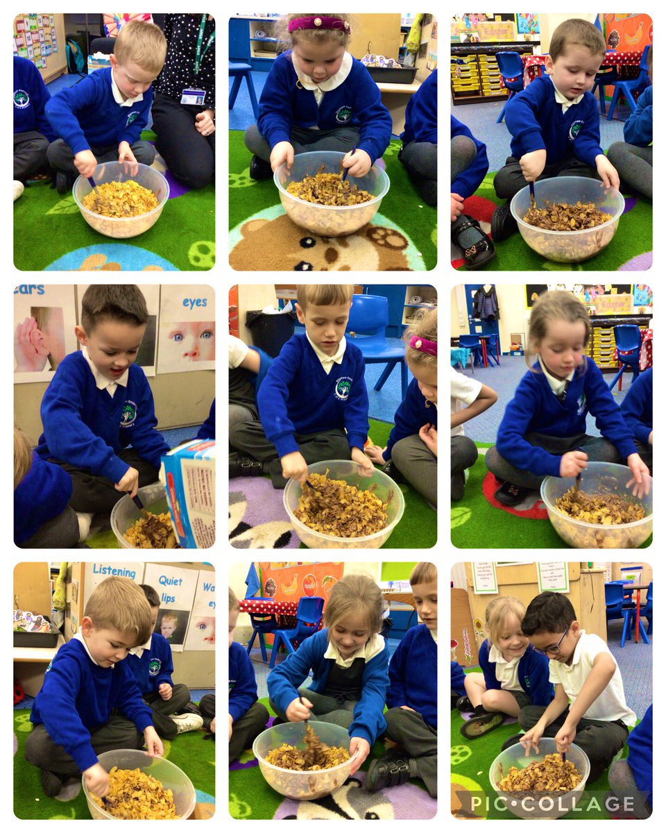 BisphamEndowed's tweet photo. This afternoon RP have been talking about nests. We talked about how birds build nests and why they build them high in the trees. We then made our own chocolate nests! They were delicious 😋😋 https://t.co/4hz4SpEYv4