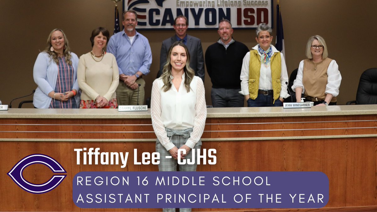 - Eric Rath, 2023 UIL Sponsor Excellence Award
- Tiffany Lee, Region 16 Middle School Assistant Principal of the Year