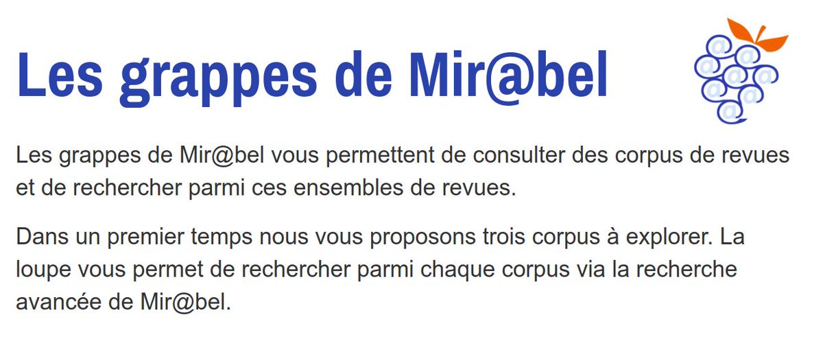 Et oui ! Aujourd'hui Mir@bel vous dévoile les premières 'grappes de revues' ▶️reseau-mirabel.info/site/page/actu… Nous restons dans l'univers fruitier 😉 🍑🍇🍒🌳 Bonne dégustation !