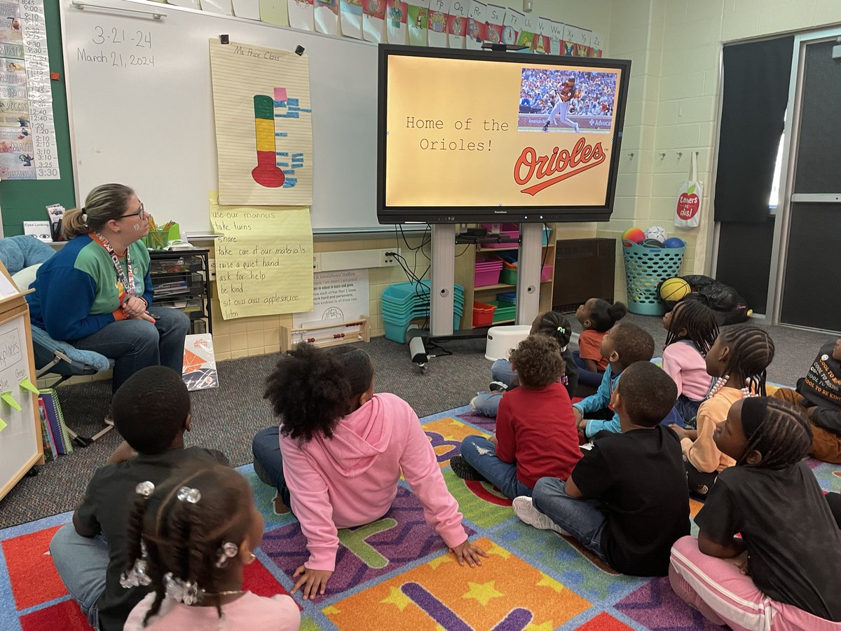 kellprice14's tweet photo. Ms Price’s KDG class is learning about rhythm and rhyme (using Take me Out to the Ballgame), about baseball in HMH (Take me out to the Yakyu), and the long O in phonics. So what better way to celebrate than a virtual field trip to Camden Yards! @Sandalwood_BCPS https://t.co/B9eh4xsz0L