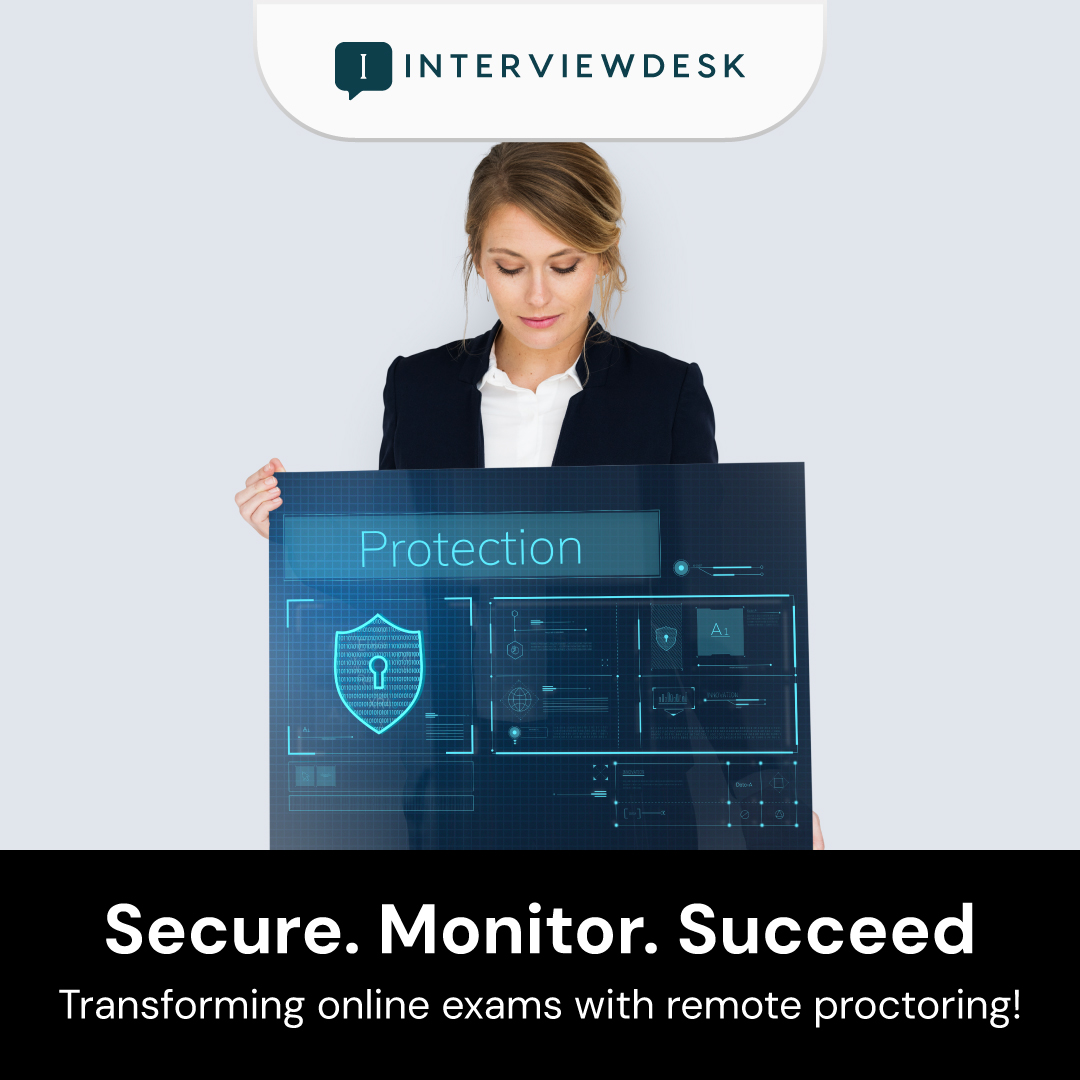 Secure. Monitor. Succeed 🛡️🔍 

Say goodbye to exam anxiety and hello to peace of mind. 

Embrace the future of testing with confidence!

Book a Demo:  

#RemoteProctoring #ExamIntegrity #SuccessAhead #OnlineEducation #TechInn interviewdesk.ai/talent-assessm…