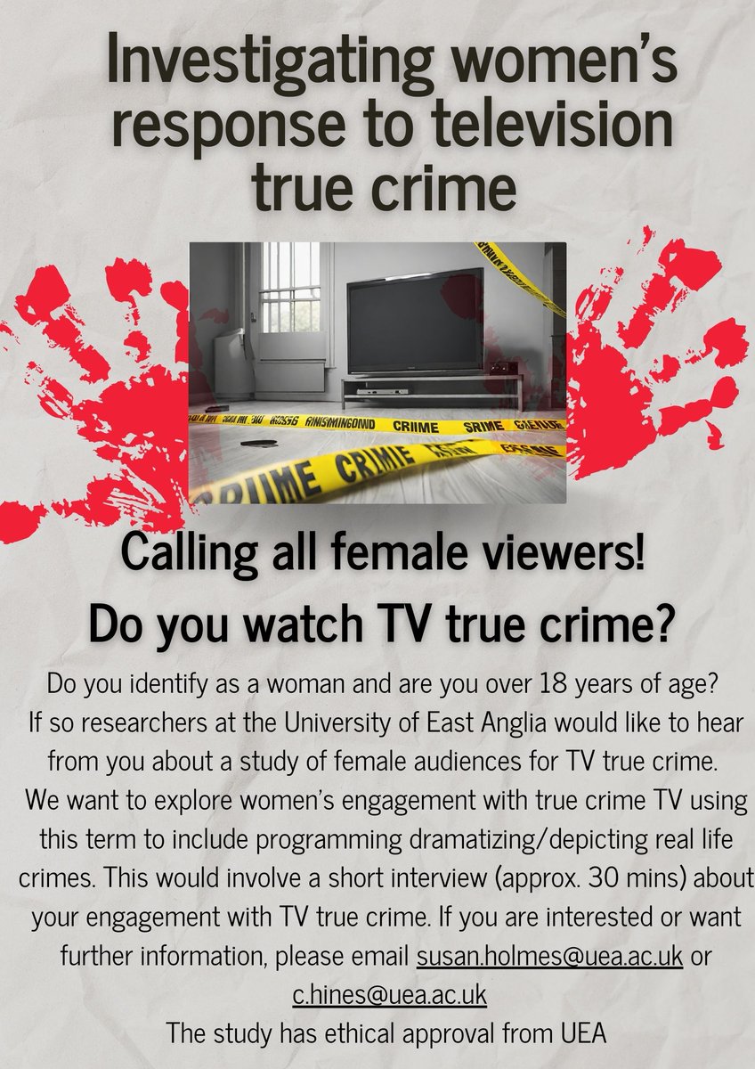 Investigating women's response to television true crime: new project