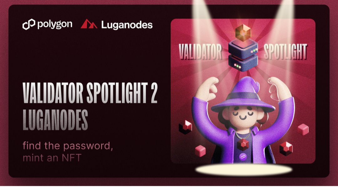 jclvll's tweet image. Unlock the secrets of blockchain validation with Spotlight Quest: #PolygonValidators! Join us as we delve into the world of Luganodes. Get ready for an exploration of decentralized coordination and meet the validators shaping the future of @0xPolygon PoS. #ValidatorSpotlight2