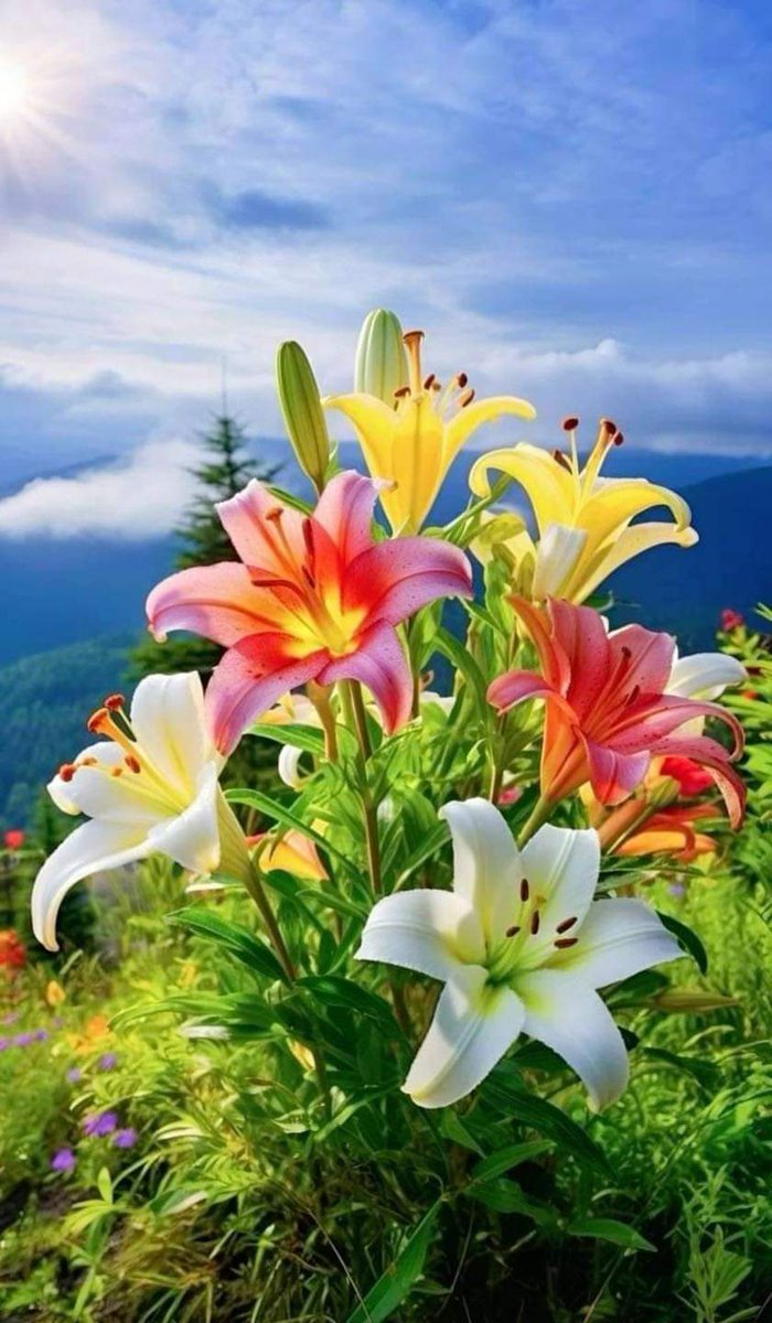 Good morning everyone 🌻 ' Lilies bloom when we laugh together! '