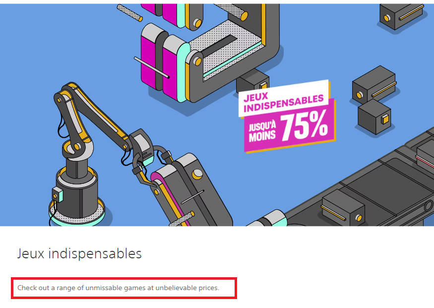 JustAnotherTL's tweet photo. Went on the French @PlayStation Store to look up a specific term and was greeted by this. Seriously, that's your storefront, doing a LQA pass should be the bare minimum... https://t.co/qaXtkVJE0K
