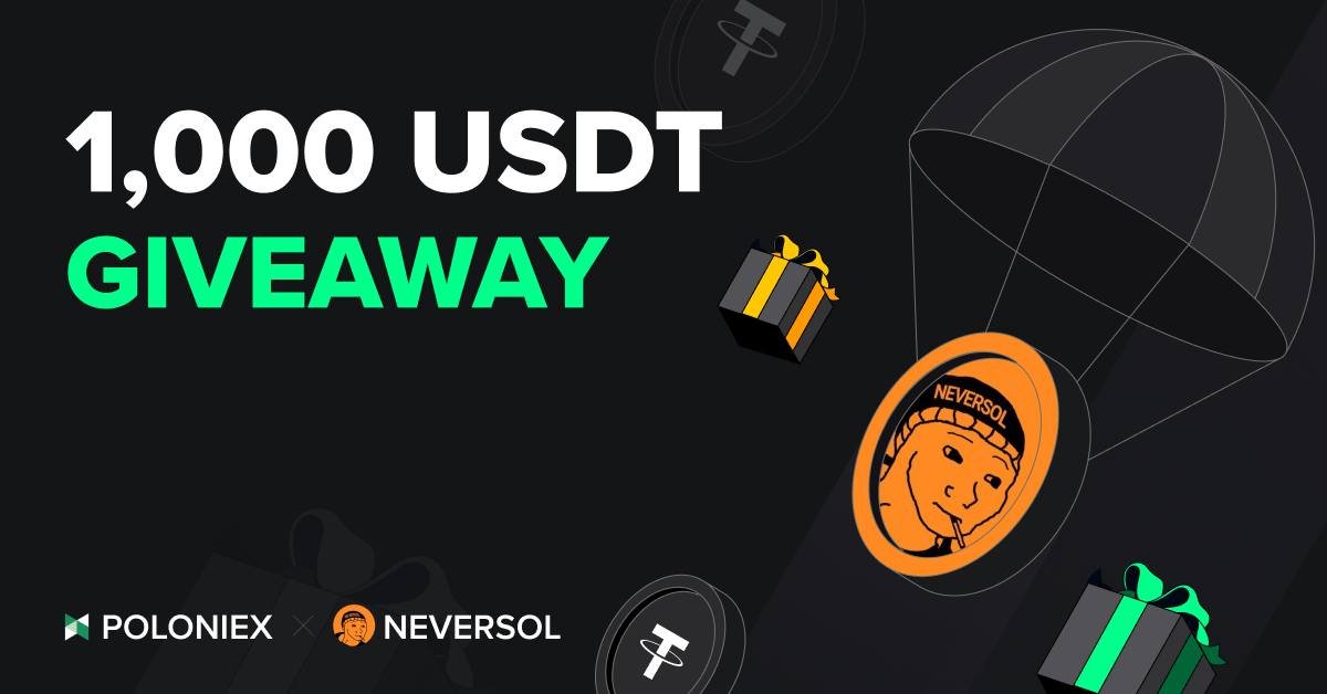 🪂🤑 - 𝟭𝟬𝟬𝟬 𝗨𝗦𝗗𝗧 𝗚𝗶𝘃𝗲𝗮𝘄𝗮𝘆 -🤑🪂

📈Celebrating $NEVER listing on #Poloniex 📈

To do:
✅Follow <a href="/Neversol_coin/">never</a> , <a href="/Poloniex/">Poloniex Exchange</a> 
✅❤️&amp; RT&amp; Tag 3
✅Join: t.me/never_sol

⏰March 26th
💎10 winners ($100 Each)
#Giveaways #Airdrops #Solana #memecoin