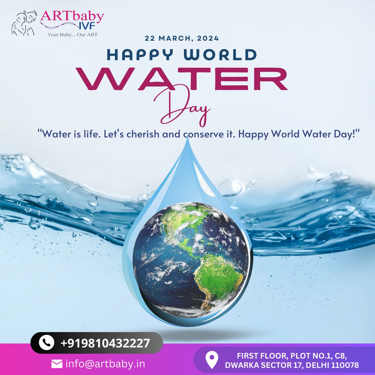 ARTbabyIVF's tweet photo. Celebrate #WorldWaterDay! Every drop counts. Let's pledge to conserve this precious resource.

#WorldWaterDay #WaterNow #CleanWaterForAll #Sustainability #WaterIsLife #SaveWater #WaterForAll #GlobalImpact #ProtectOurWater #WaterJustice #WaterSecurity #WaveOfChange #AccessToWater https://t.co/IfYvTTuzxC