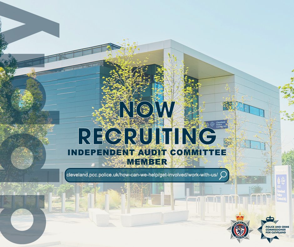 Join the Independent Audit Committee! Help ensure proper governance and risk management at the OPCC and @ClevelandPolice. Boost public confidence and help to hold Cleveland Police to account. Apply now: cleveland.pcc.police.uk/how-can-we-hel… Deadline: 23:55 on Sunday 14 April 2024