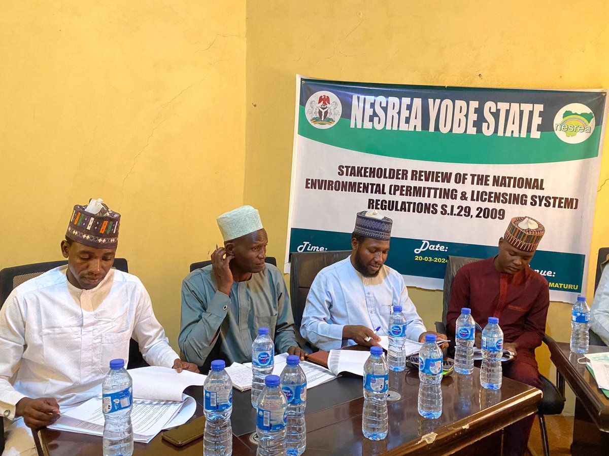 ncaci_org's tweet photo. @ncaci_org  founder is honored to be invited to the review of "NATIONAL ENVIRONMENTAL (PERMITTING AND LICENSING SYSTEM) REGULATIONS, 2009" by Yobe @NESREANigeria (ESTABLISHMENT) ACT, 2007

It was very fruitful conversation with invaluable insights with the representatives from…. https://t.co/Kdz1XGhmAy