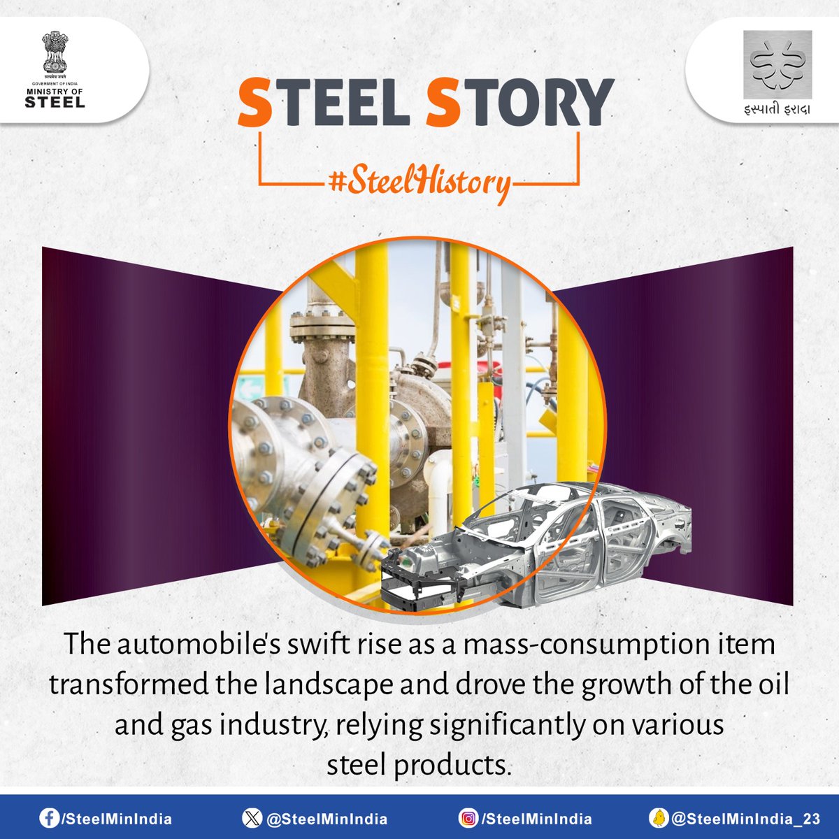 SteelMinIndia's tweet photo. Explore the evolution of steel!ππ Journey through centuries of discovery, from ancient craftsmanship to modern innovations, steel has shaped our world.π οΈ
#SteelStory #SteelHistory #SteelInnovation #SteelVersatility #AmazingSteel #IspatiGyan #IspatiIrada https://t.co/N5ZJB0dtEF