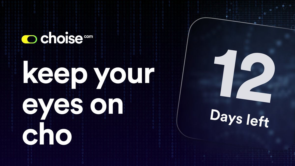 ChoiseAi's tweet photo. 💡 What could change the way you use crypto forever? In 12 days, find out at https://t.co/jz8geJQrrr. Your $CHO tokens will never be the same again! 
✨ Keep your eyes on https://t.co/5LqQdbt6fZ #CHOCountdown https://t.co/nZq3kgmeEj
