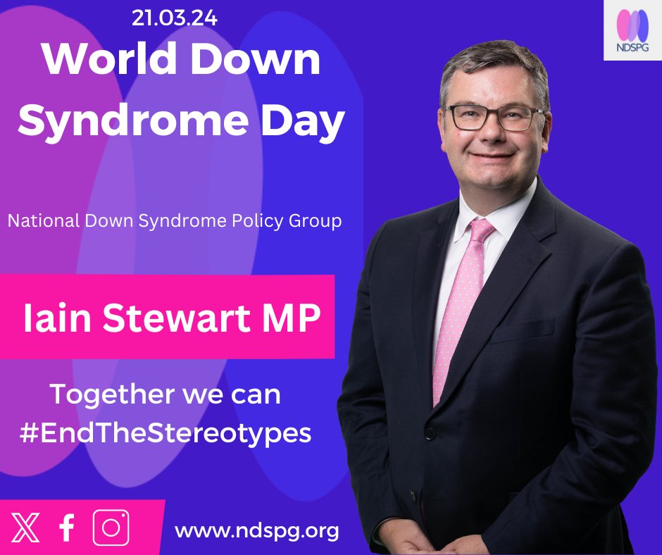 Today it is World Down Syndrome Day and I'm supporting @NDSPolicyGroup's campaign to #EndTheStereotypes. It is also a chance to celebrate all those with #DownSyndrome, including all of their achievements and successes. @APPGDS #WDSD2024 #NDSPG