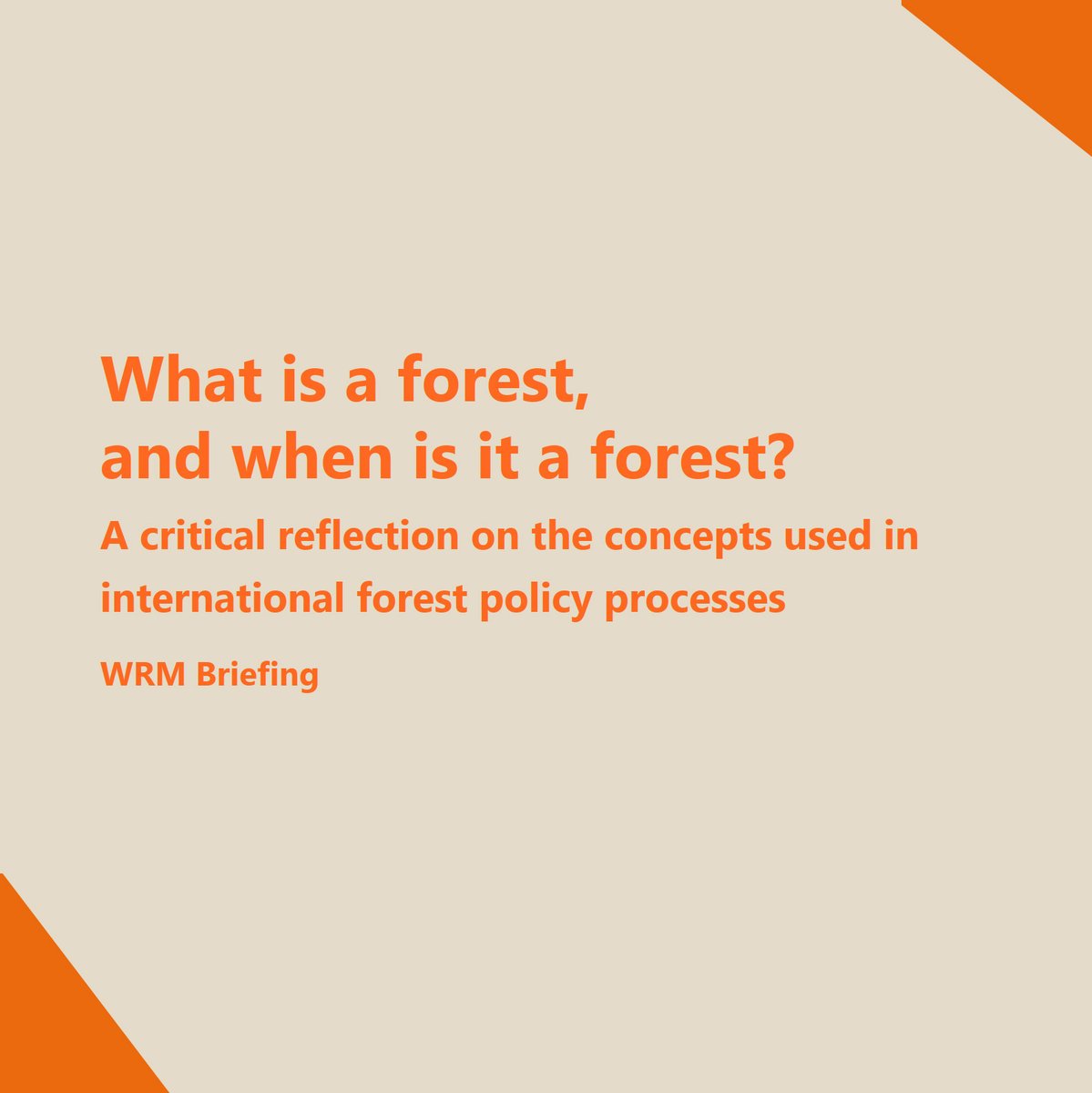 🔊 NEW BRIEFING How concepts like “forests,” which have been historically imposed and adopted without considering a diversity of viewpoints, contribute to policies that neither recognize this diversity nor halt deforestation: is.gd/Yy4QTB #ForestDay