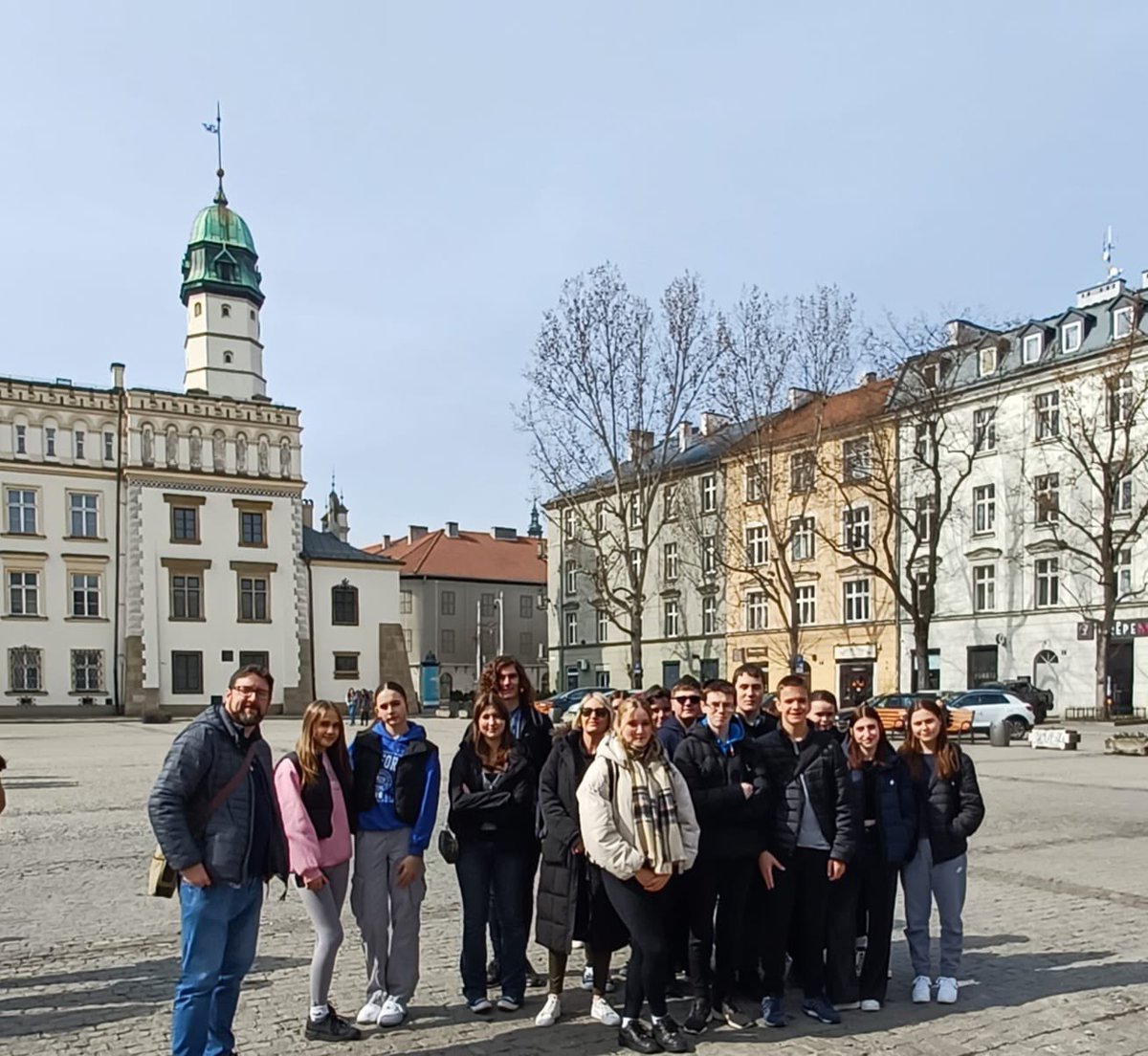 The Poland trip is touring the old Jewish quarter this morning before hitting the local shopping mall later on.