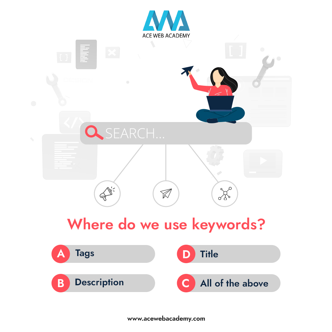 Acewebacademy's tweet image. Let&apos;s check our knowledge in digital marketing and share to your digital marketing friends

Keywords play a crucial role in tags, titles, and descriptions on diverse online platforms. 🌐✍️ This strategic placement enhances search engine optimization (SEO)