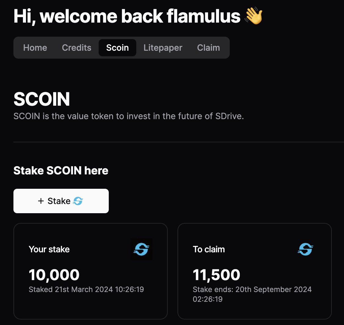 Flamulus1's tweet photo. don't mind if I do!

for the uninitiated - @sdrive_app is basically a web3 storage platform with a bunch of super useful irl features and many potential future applications.

token also looking very tasty rn btw, nfa, dyor, lfg

#stakemedaddy https://t.co/VdNnRR2izh